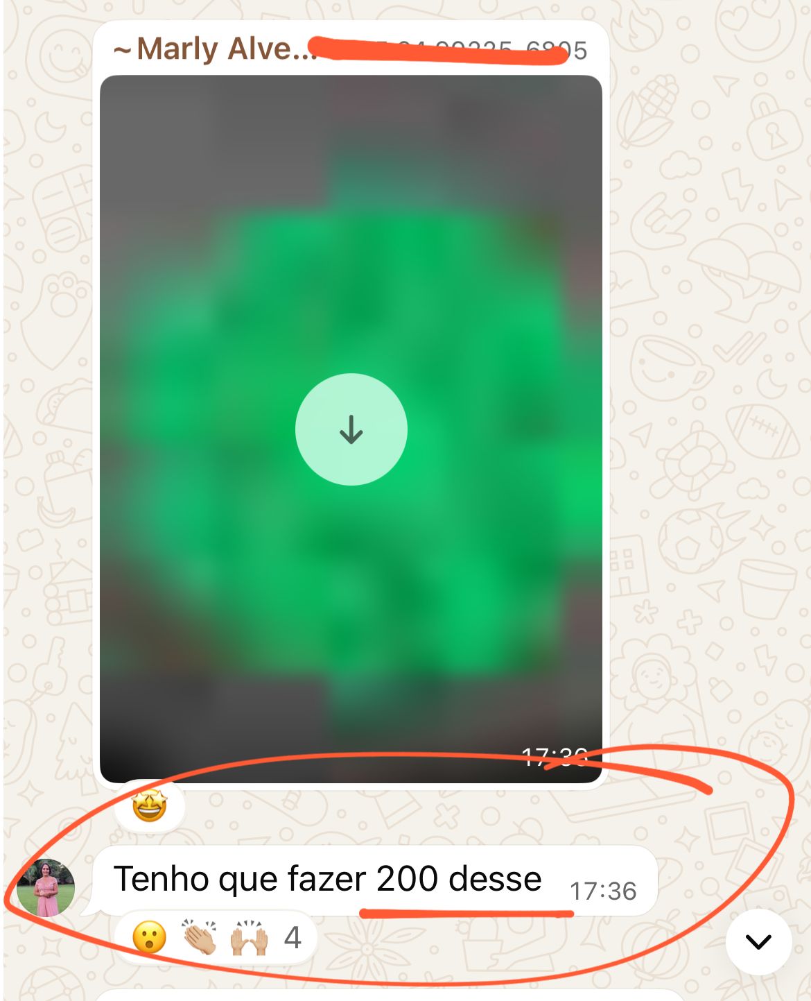 Aluna Marly: tenho que fazer 200 desse modelo